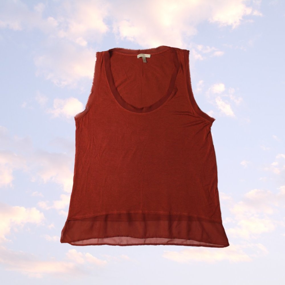 Anthropologie Burnt Orange Layered Tank